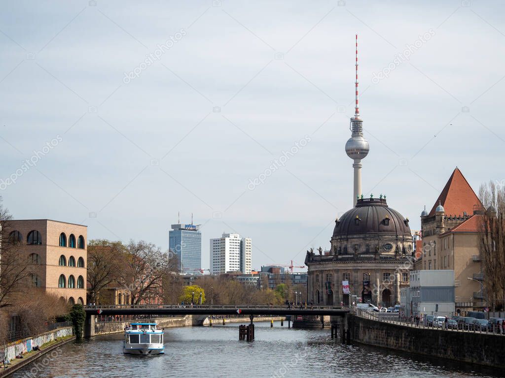 Berlin, Germany, April 13, 2022: People are walking along the street.Popular tourist destination in Berlin