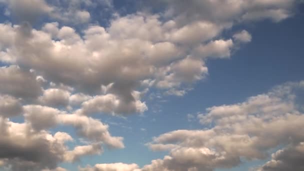Wolken in de lucht. witte wolken in de blauwe lucht. — Stockvideo
