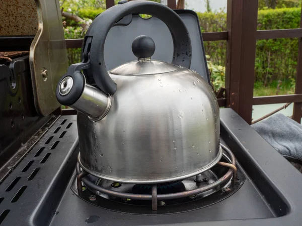 Kettle Gas Grill Kettle Gas Stove — Stock Photo, Image