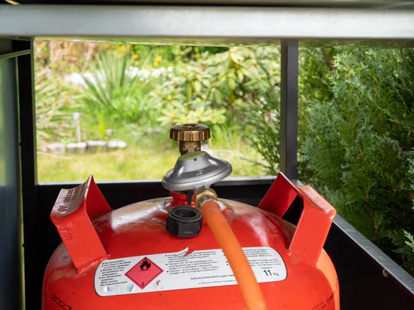 gas cylinder with reducer. Propane tank