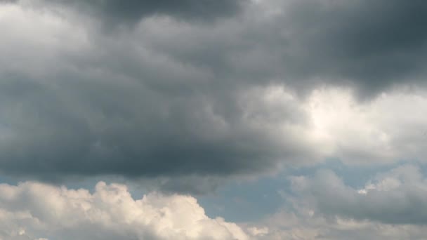 Wolken Lucht Witte Wolken Blauwe Lucht — Stockvideo