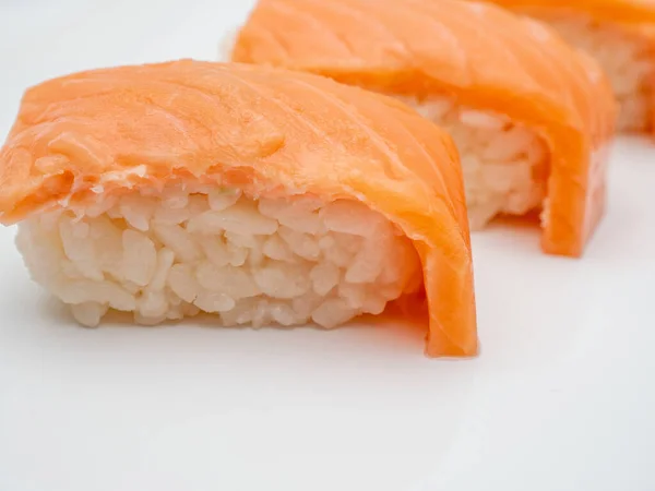 Sushi White Background Asian Cuisine — Stock Photo, Image