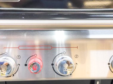 Gaz ızgarası. Izgara ızgarası. Metal ızgara. Ateş gücü düzenleyicisi.