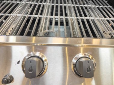 Gaz ızgarası. Izgara ızgarası. Metal ızgara. Ateş gücü düzenleyicisi.