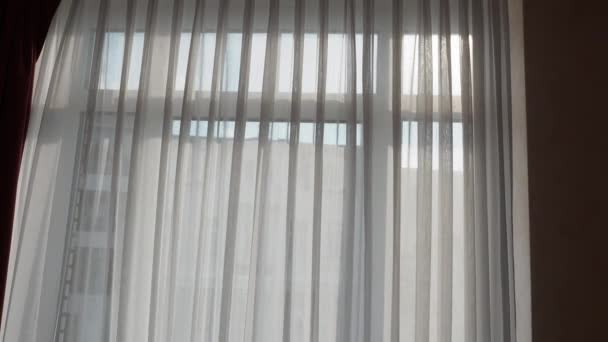 窗帘在风中飘扬 高质量的4K镜头 — 图库视频影像