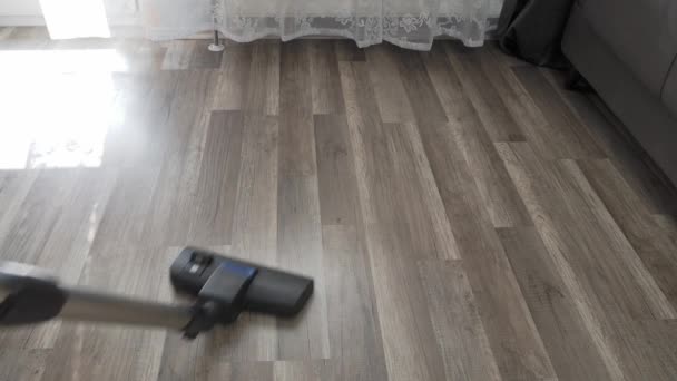 Vacuuming Floor House Cleaning High Quality Footage — Vídeo de stock