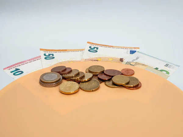 Euro Bills Coins Cash Concept Savings — Foto de Stock
