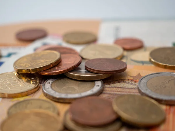 Euro Bills Coins Cash Concept Savings — Foto de Stock