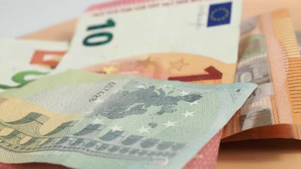 Billetes Monedas Euros Efectivo Concepto Ahorro Imágenes Alta Calidad — Vídeos de Stock