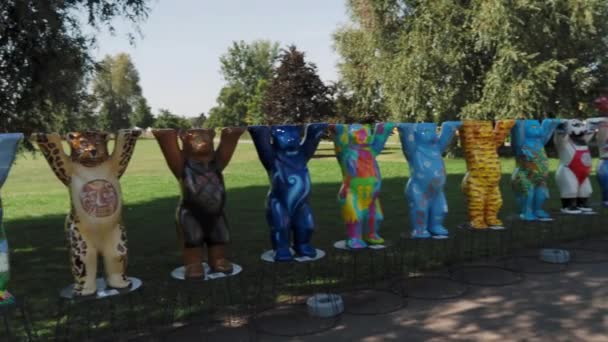 Berlin Germany July 2022 Garten Der Welt United Buddy Bears — Αρχείο Βίντεο
