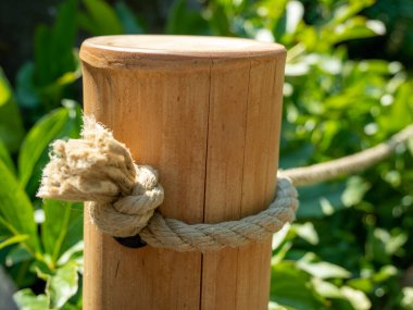 Bamboo fence. Handmade bamboo tree trunk fence.