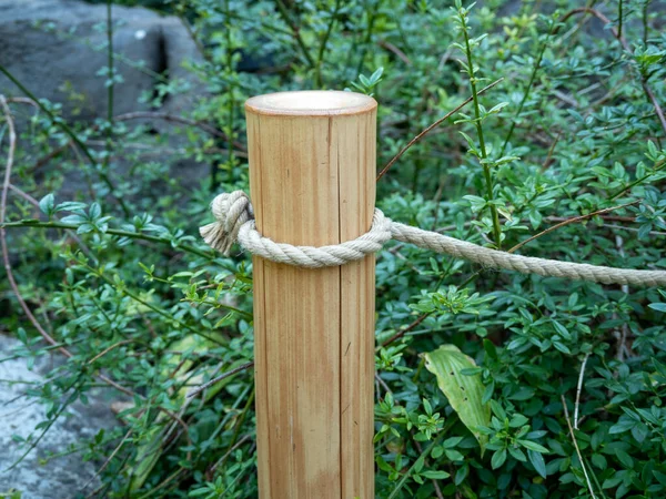 Bamboo Fence Handmade Bamboo Tree Trunk Fence —  Fotos de Stock