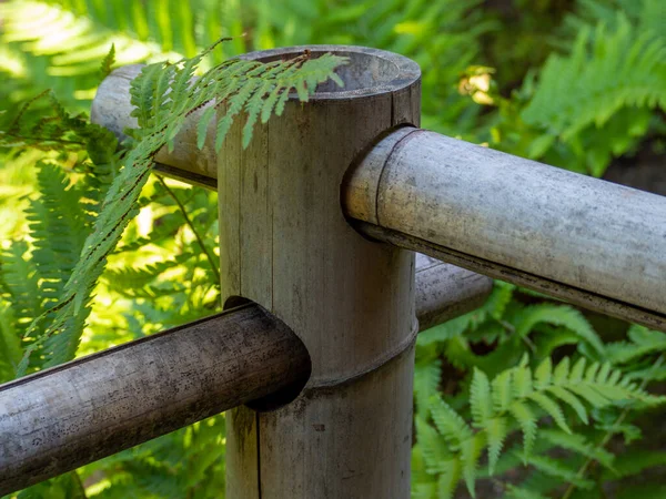 Bamboo Fence Handmade Bamboo Tree Trunk Fence — стоковое фото