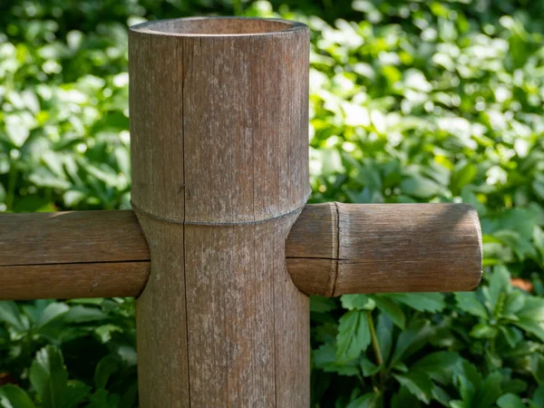 Bamboo Fence Handmade Bamboo Tree Trunk Fence — стоковое фото