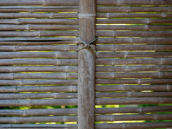 Bamboo Fence Background Old Bamboo Fence Close — Zdjęcie stockowe