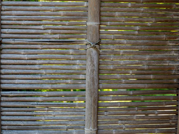 Bamboo Fence Background Old Bamboo Fence Close — 图库照片