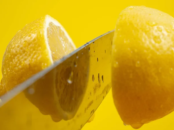 Cut Lemon Knife Air Cut Lemon Knife — Stock Fotó