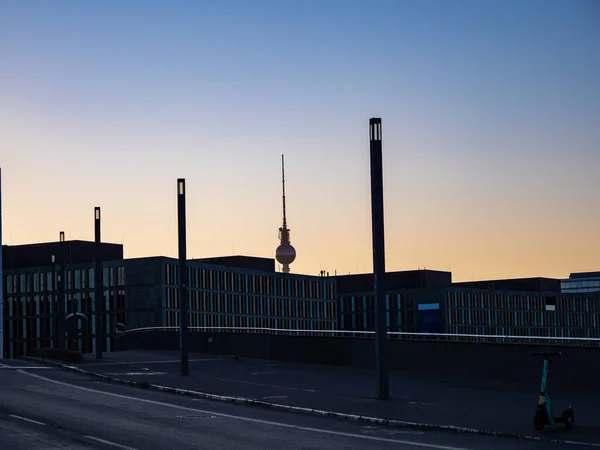 Βερολίνο Την Αυγή Τοπίο Της Πόλης Την Αυγή Δρόμοι Του — Φωτογραφία Αρχείου