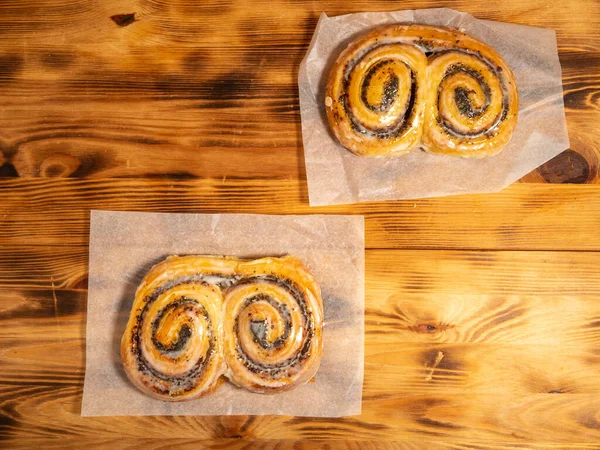 Sweet baked goods. Sweet flour products from the bakery. Freshly baked sweet buns.