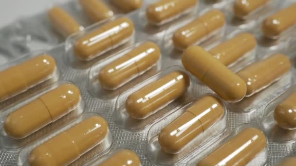 Close Pills Rotating Pills Drugs Medicine Pills Tablets Blister Packs — Stok video