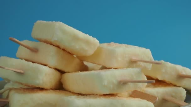 Krim Jeruk Dengan Coklat Susu Putih Krim Dengan Latar Belakang — Stok Video