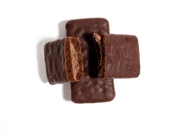 Barra Chocolate Sobre Fondo Blanco Chocolate Negro Primer Plano — Foto de Stock