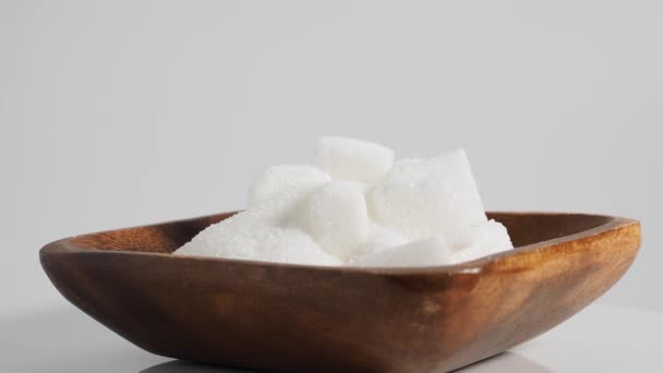 Açúcar Sobre Fundo Branco Conceito Comida Plástico Imagens Alta Qualidade — Vídeo de Stock