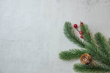 Noel arkaplanı köknar dalları ve payetli, Noel ve Noel satışları konsepti