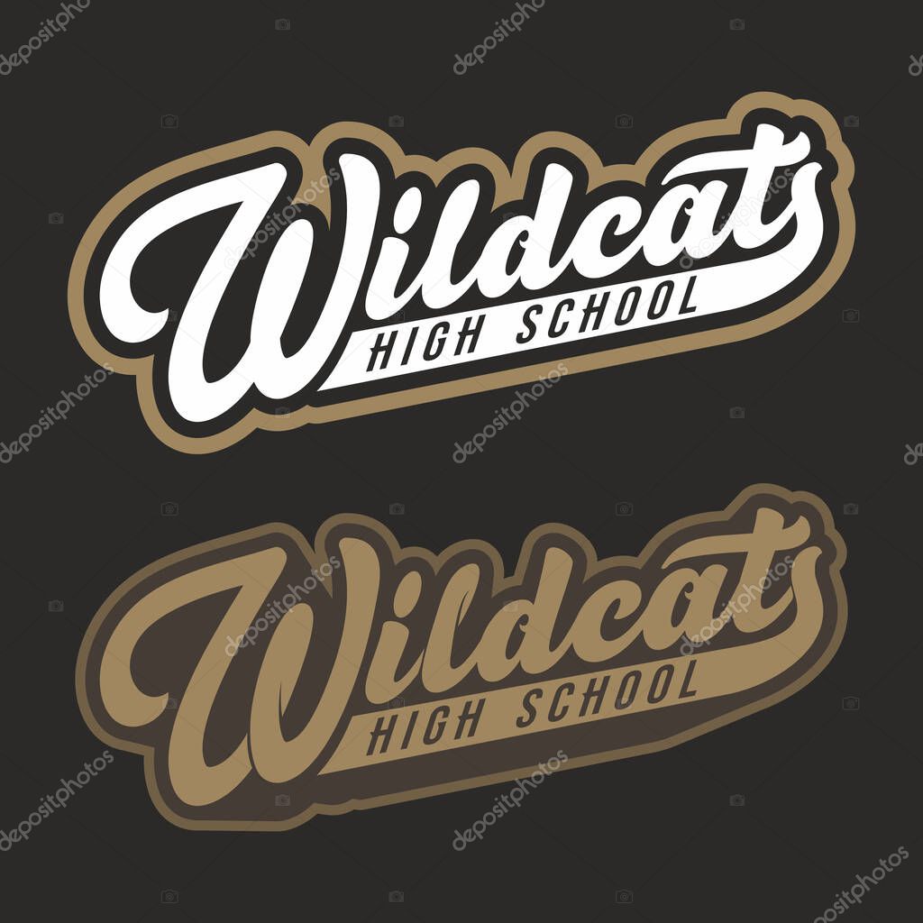 Wildcats  lettering. High school t-shirt design