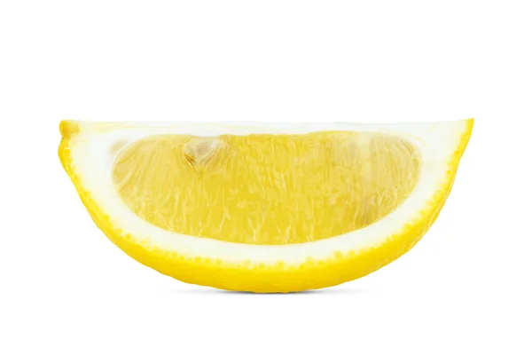 Citron Frais Tranché Isolé Sur Fond Blanc Avec Chemin Coupe — Photo