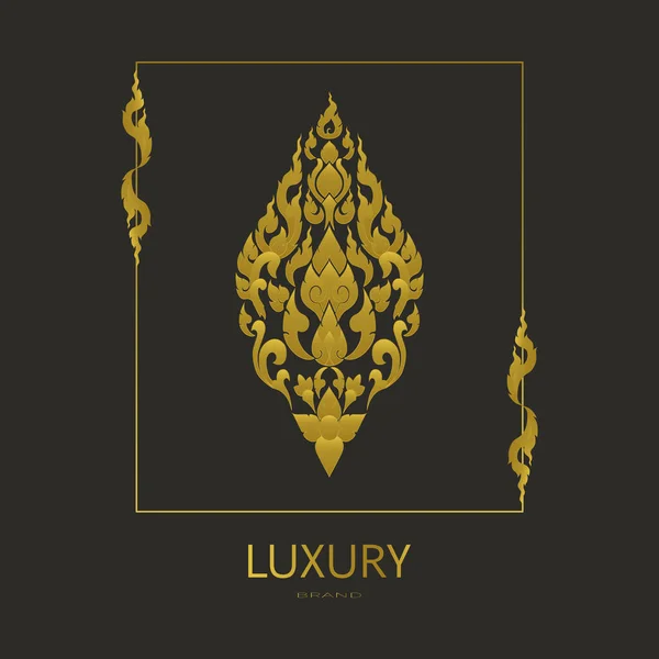 Luxury Vintage Golden Pattern Design Logo Label Icon Brand Your — Vector de stock