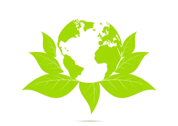 Πράσινα Φύλλα Που Κατέχουν Πράσινη Περιβαλλοντική Έννοια Διανυσματική Απεικόνιση — Διανυσματικό Αρχείο