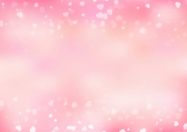 Sweet Soft Pastel Pink Heart Bokeh Abstract Background Valentine Backdrop — Stock vektor