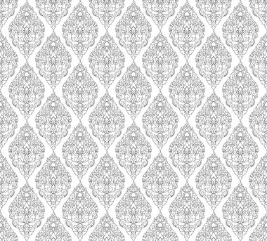 Black and white ethnic embroidery seamless pattern background vector illustration