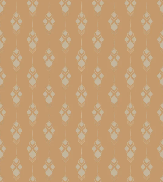 Brown Ethnic Embroidery Seamless Pattern Background Vector Illustration — Stockvektor