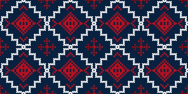 Ethnic Embroidery Seamless Pattern Background Vector Illustration — Stockvektor