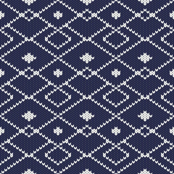 Knit Texture Seamless Pattern Background Vector Illustration — Vetor de Stock
