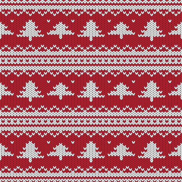 Knit Texture Seamless Pattern Christmas Background Vector Illustration — Vetor de Stock