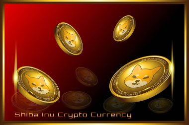 shiba Inu coin cryptocurrency flying illustration