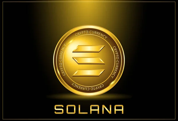 Solana cryptocurrency gold coin illustration