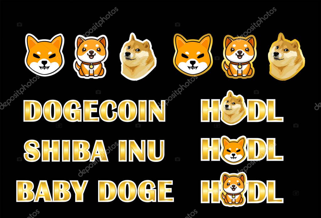 AMP coin crypto currency sticker logo with golden color
