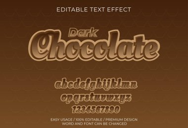 Dark chocolate editable text effect available on graphic style