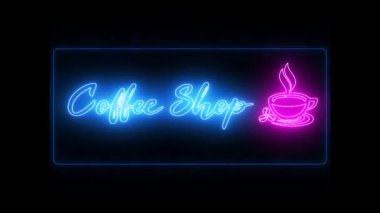 Kahve dükkanı ışık efekti tabelası
