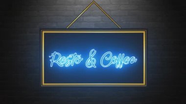 resto ve kahve neon ışık efekti arka planı