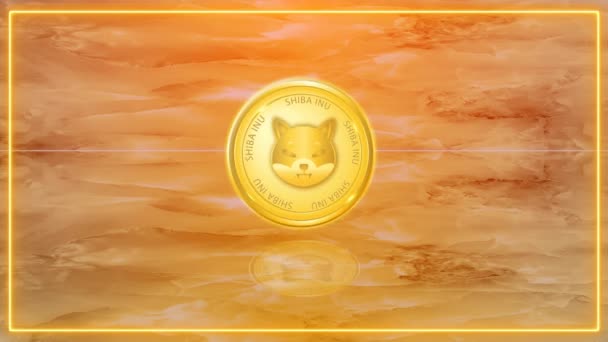 Shiba Inu Cryptocurrency Roterande Golvet Tapet Design — Stockvideo