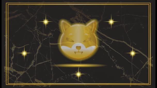 Shiba Inu Criptomoneda Mascota Ilustración — Vídeos de Stock