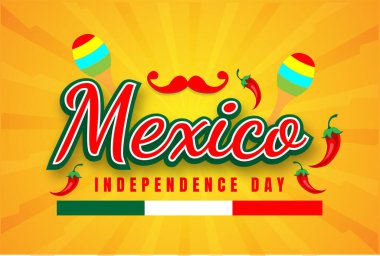  Mexican independence day poster design with chili ornament