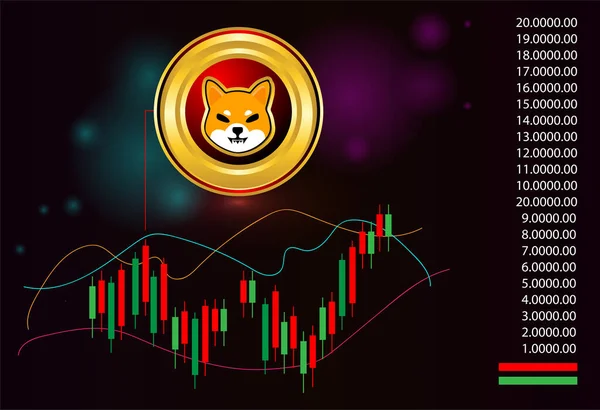 Shiba Inu Moneda Criptomoneda Comercio Ilustración Fondo — Archivo Imágenes Vectoriales