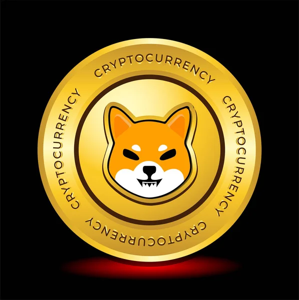 Shiba Inu Moeda Criptomoeda Sinal Vetor Design —  Vetores de Stock