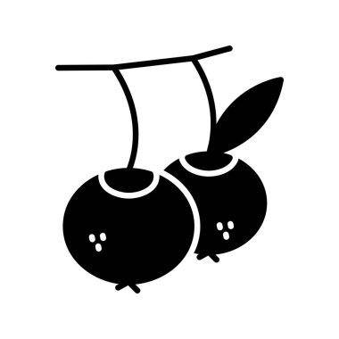 Berry Glyph Vektör Simgesi Tasarımı